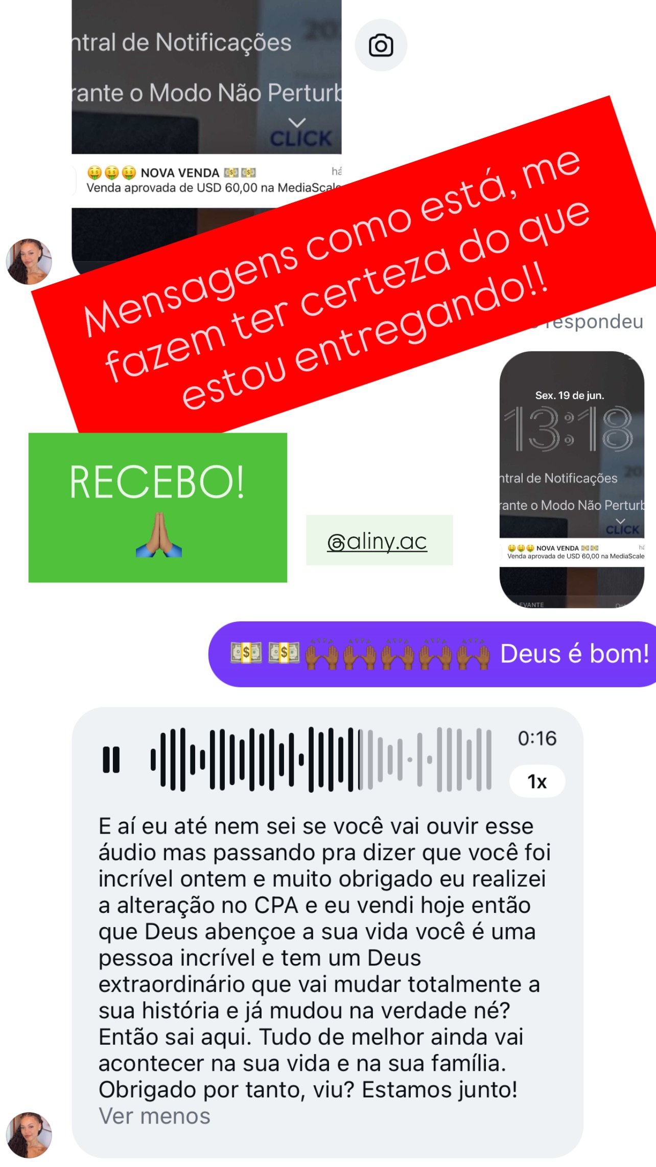 Depoimento sobre entregas e acompanhamento da mentoria